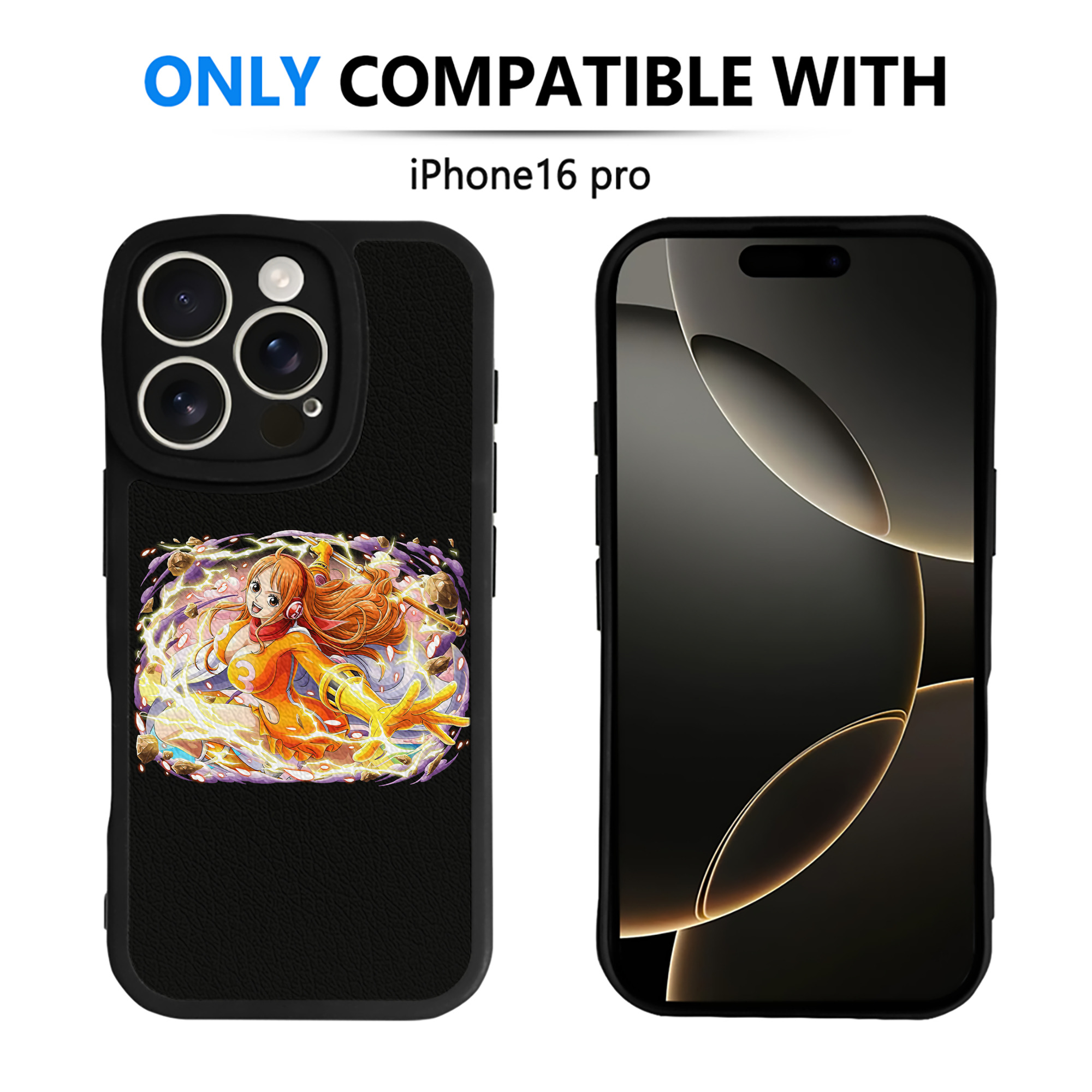 （画像用） ワンピース ナミ ONE PIECE Nami 【iPhone 16シリーズ対応】シリコンスマホケース（レザー調） 材質：シリコン